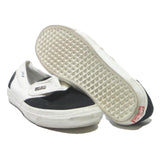 VANS Slip-On Mens Low Top Trainers Canvas UK 9.5 Navy & White Comfortable Casual