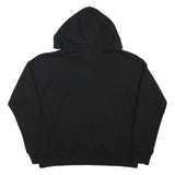 DKNY Womens Black Pullover Hoodie M Cotton Blend Drawstring Hood Pocket