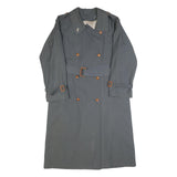 ENSIGN Womens Grey Button Jacket S Cotton Classic Trench Belted Long Sleeve