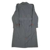 ENSIGN Womens Grey Button Jacket S Cotton Classic Trench Belted Long Sleeve