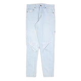 KARL KANI Womens Slim Light Blue Denim Jeans W32 L32 Distressed Zip