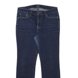LAUREN RALPH LAUREN Womens Blue Regular Skinny Denim Raw W28 L25 Zip Closure