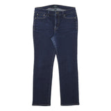 LAUREN RALPH LAUREN Womens Blue Regular Skinny Denim Raw W28 L25 Zip Closure