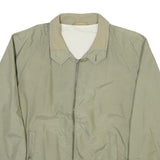 Mens Beige Lightweight Zip Jacket M Polyester Blend Plain Casual Outerwear