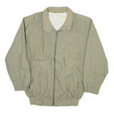 Mens Beige Lightweight Zip Jacket M Polyester Blend Plain Casual Outerwear