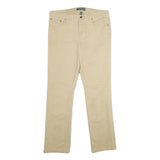 LAUREN RALPH LAUREN Womens Jeans Beige Classic Straight Denim W36 L34 Cotton