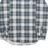 TOMMY HILFIGER Mens Blue Green Check Shirt L Button-Down Collar Casual Cotton
