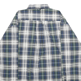 TOMMY HILFIGER Mens Blue Green Check Shirt L Button-Down Collar Casual Cotton