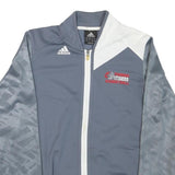 ADIDAS Mens Grey & White Tigers Basketball Track Jacket S Polyester Blend