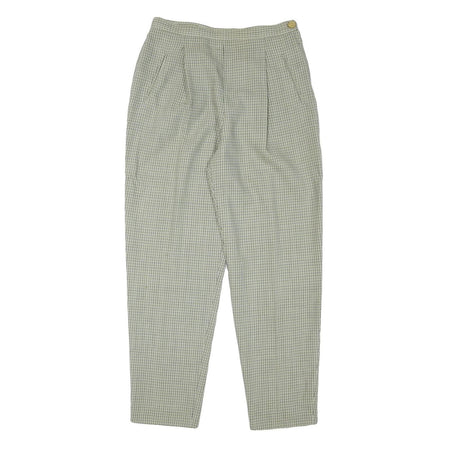 RODIER Womens Polyester Blend Relaxed Trousers W28 L28 Checked Pattern Zip