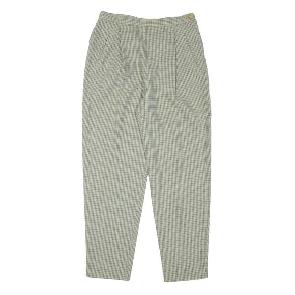 RODIER Womens Polyester Blend Relaxed Trousers W28 L28 Checked Pattern Zip