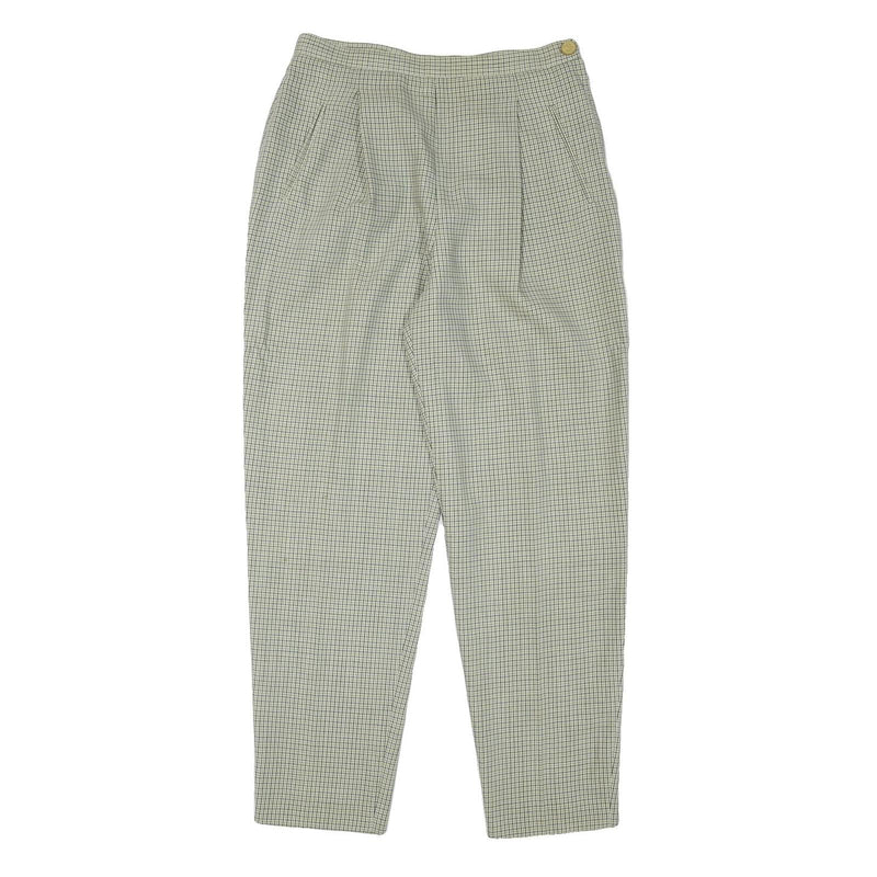 RODIER Womens Polyester Blend Relaxed Trousers W28 L28 Checked Pattern Zip