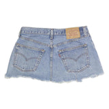 LEVI'S Womens Blue Denim Mini Skirt Cotton Blend Raw Hem Casual Size M