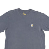 CARHARTT Mens Blue Pocket T-Shirt XL Short Sleeve Crew Neck Cotton Blend Casual
