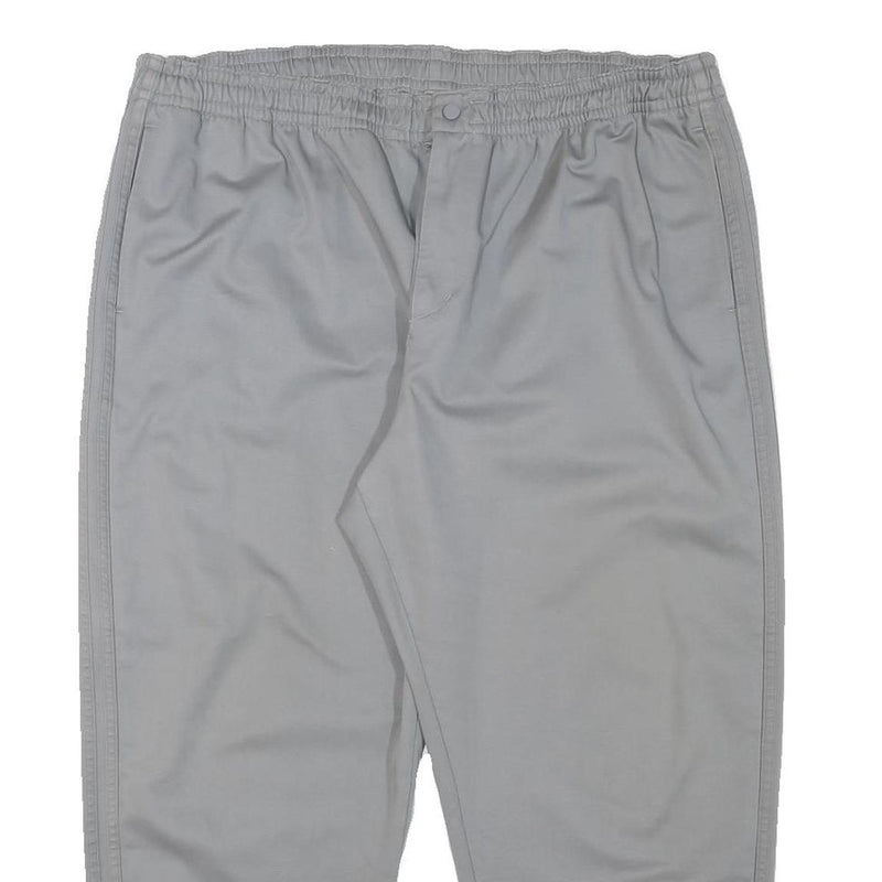 ADIDAS Mens Cotton Blend Grey Slim Drawstring Trousers W40 L25 Casual Relaxed