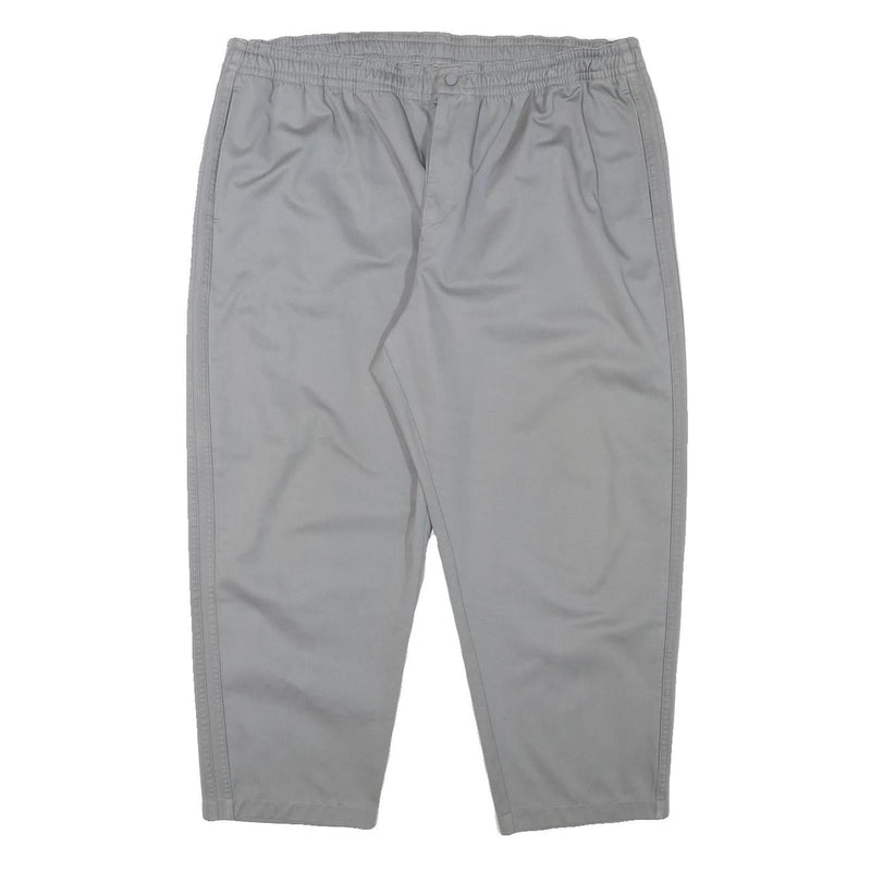 ADIDAS Mens Cotton Blend Grey Slim Drawstring Trousers W40 L25 Casual Relaxed
