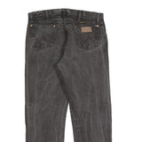 WRANGLER Mens Regular Fit Black Denim Jeans W36 L32 Classic Zip Cotton Blend