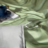 Anycozy Duvet Comforter Set King Green/ Light Grey Egyptian Cotton Thick Blanket Bedspread 6 Pcs Bed Set