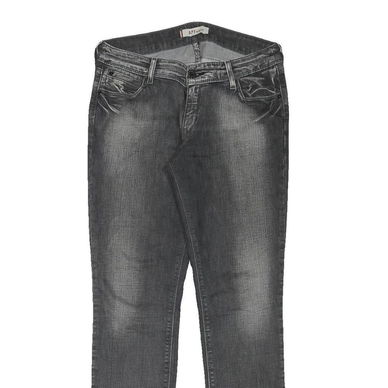 LEVI'S 571 Womens Jeans Grey Slim Skinny Denim Medium W32 L31 Stylish