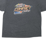 Mens Charcoal Grey Compact Tour Graphic T-Shirt XL Short Sleeve Crew Neck Racing