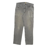 CARHARTT Mens Cotton Blend Grey Relaxed Straight Trousers W34 L30 Workwear Zip