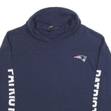 NFL Womens Blue Patriots High Neck L Sweatshirt Cotton Blend Pullover