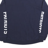 NFL Womens Blue Patriots High Neck L Sweatshirt Cotton Blend Pullover