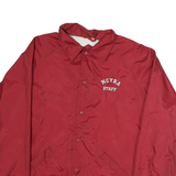 SPORTTEK Mens Red Polyester Button Jacket L Plain Lightweight Coaches Staff