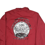 SPORTTEK Mens Red Polyester Button Jacket L Plain Lightweight Coaches Staff