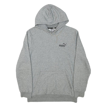PUMA Mens Grey Hoodie S Cotton Blend Pullover Hoodie Casual Sweatshirt