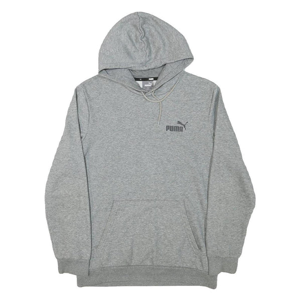 PUMA Mens Grey Hoodie S Cotton Blend Pullover Hoodie Casual Sweatshirt