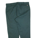 DICKIES Mens Cotton Blend Dark Green Relaxed Straight Trousers W44 L32 Workwear