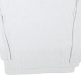 BARBOUR INTERNATIONAL Womens White Plain Jumper V-Neck Basic Knit UK 8 Cotton