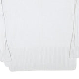 BARBOUR INTERNATIONAL Womens White Plain Jumper V-Neck Basic Knit UK 8 Cotton