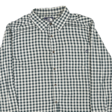 THE NORTH FACE Mens Green & White Check Shirt L Casual Cotton Blend Button-Down