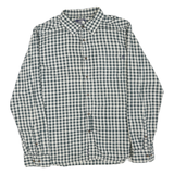 THE NORTH FACE Mens Green & White Check Shirt L Casual Cotton Blend Button-Down