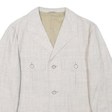 SCHILD Mens Cream Button Linen Blend Tailored Jacket XS Plain Lightweight