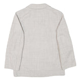 SCHILD Mens Cream Button Linen Blend Tailored Jacket XS Plain Lightweight