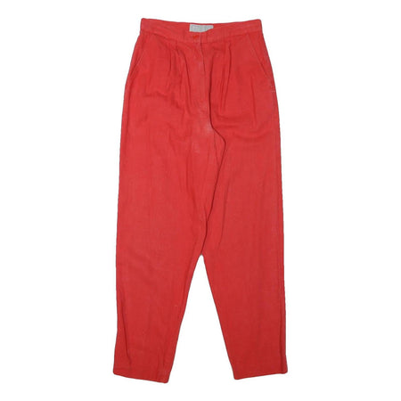 PANTALON Mens Cotton Blend Red Relaxed Tapered Trousers W27 L30 Casual Style