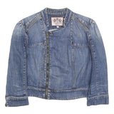 JUICY COUTURE Girls Blue Denim Jacket L Cotton Blend Button Closure Casual