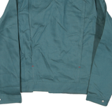 Mens Green Cotton Workwear Button Jacket S Plain Utility Durable