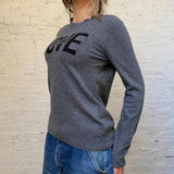 Love Moschino Spellout Jumper - Small Grey Wool Blend