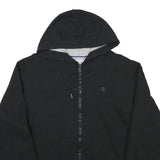 CHAMPION Mens Black Full Zip Hoodie M Casual Sweatshirt Cotton Blend