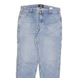 DICKIES Mens Jeans Blue Regular Straight Denim Rinse W34 L32 Workwear