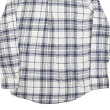 CHAPS Mens White & Blue Check Shirt L Cotton Blend Long Sleeve Casual