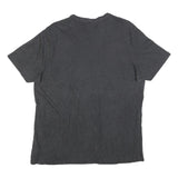 PUMA Mens Grey Cotton Blend T-Shirt L Short Sleeve V-Neck Logo Casual Wear
