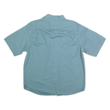 WRANGLER Mens Blue Cotton Blend Shirt L Casual Short Sleeve Button Pocket