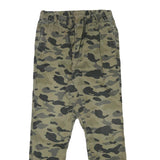 H&M Mens Cotton Blend Green Camouflage Relaxed Tapered Trousers W28 L28