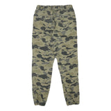 H&M Mens Cotton Blend Green Camouflage Relaxed Tapered Trousers W28 L28