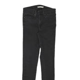 LEVI'S Womens Black Slim Skinny Denim Raw W27 L30 Cotton Blend Zip Jeans